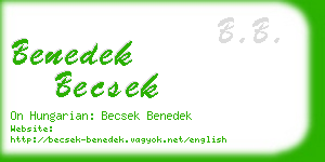 benedek becsek business card